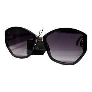 Judith Leiber Oversized Geometric Sunglasses 100% UV Black Gradient Classic WMNS